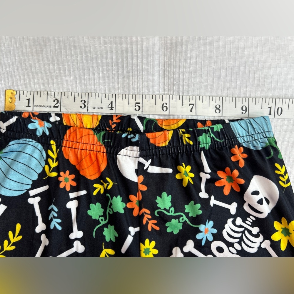 Halloween Skeleton 2 pc set Size 6/7 Bell Bottom Pants Ruffle Sleeve Top girls - Picture 6 of 10